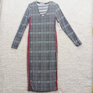 Dress Bodycon Plaid NWT Goth Office Siren Dark Academia Mob Wife Edgy Size L